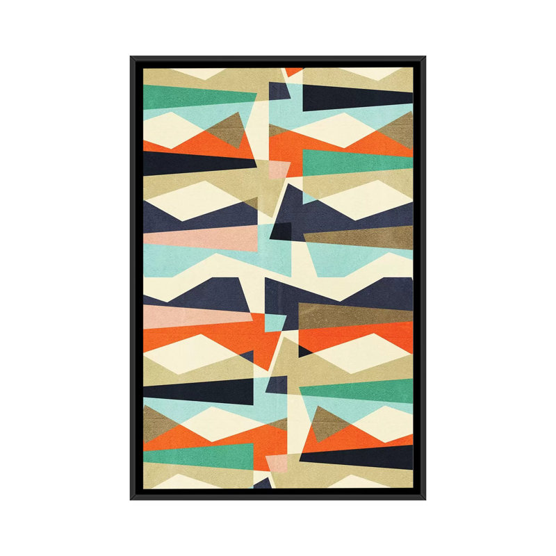 « fragments v », reproduction d’impression sur toile, H 26 po x l 18 po x P 1,5 po, Toile avec cadre noir, Pas de tapis