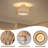 Dundridge Rattan Ceiling Light Fixtures, Hand-woven Boho Flush Mount Ceiling Light, Handmade Rattan Light Fixtures Ceiling Mount with Fabric Shade, Farmhouse Light Fixture for Bedroom Hallway Entryway-1497272300