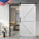 MDF Barn Door Easy Assembly -Solid Slab Covered with Water-Proof PVC Surface with Hardware Kit