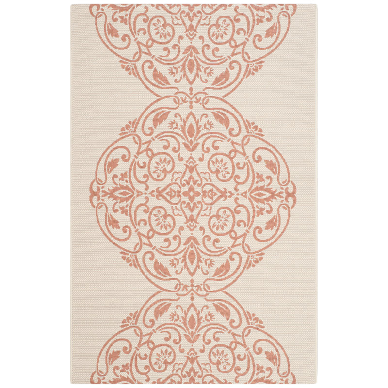 Tapis ikat cannelle Topiaire, Rectangle 5 pi 3 po x 7 pi 7 po