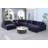 8-Person Chenille Sectional with Console and 2 Ottomans -1303107190