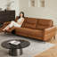 Canapé modulaire orange en similicuir-129381388