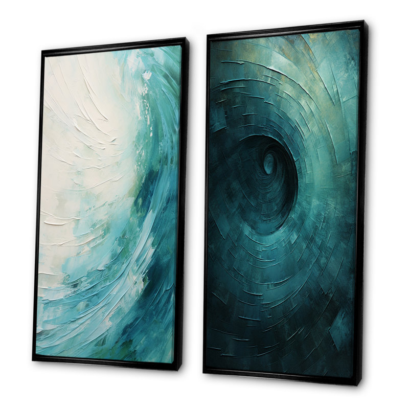 Coleigh - Ensemble de 2 reproductions d'art sur toile, Cadre noir, H 32 po x l 33 po