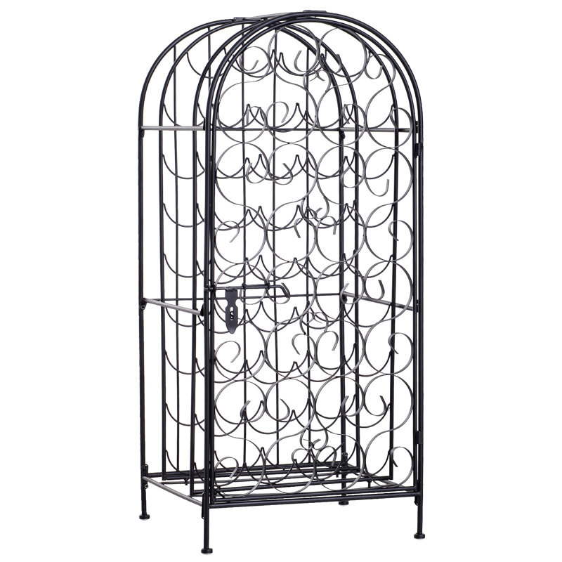 Armoire pour 35 bouteilles en fer forgé avec serrure