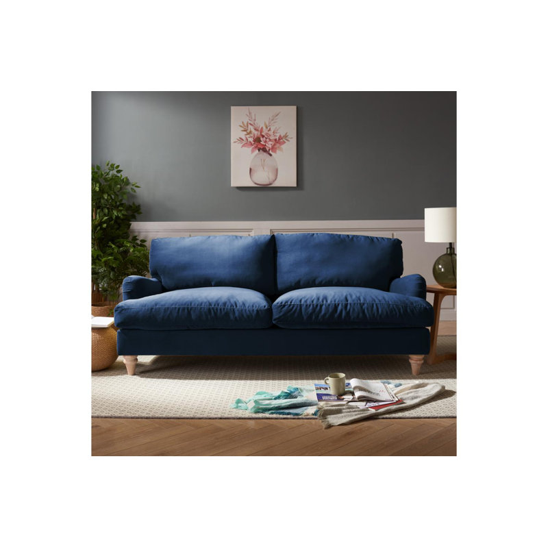 Dustin Sofa, 3, Navy Velvet, Velvet