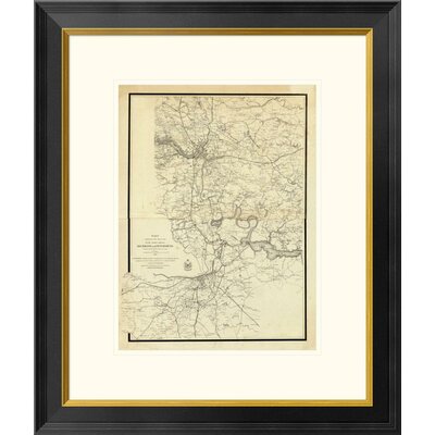 Civil War Map Showing the Operations of the Armies against Richmond and Petersburg, 1865 Framed Graphic Art -  Global Gallery, DPF-295390-16-296