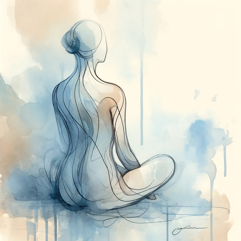 " Serenity Abstract Figure " on Canvas, 30" H x 30" W x 1.5" D