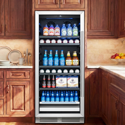 275L Built-in Beverage Refrigerator with Stainless Steel Frame and UV-Protected Glass Door on Fridge.com