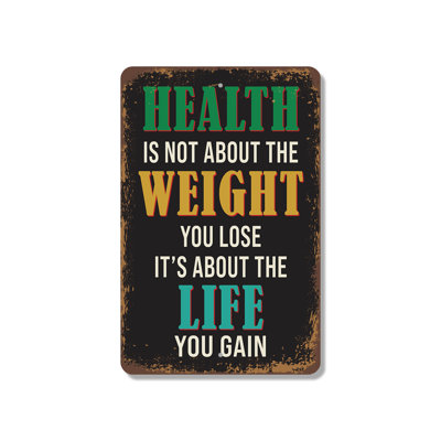 Health Is Not About The Weight You Lose It’s About The Life You Gain Vintage Style (2 Pack) 8 x 12 Inch Plastic Sign Choose Energy Not Numbers Perfect for Gyms Office Classroom Gift for Athlete Coach