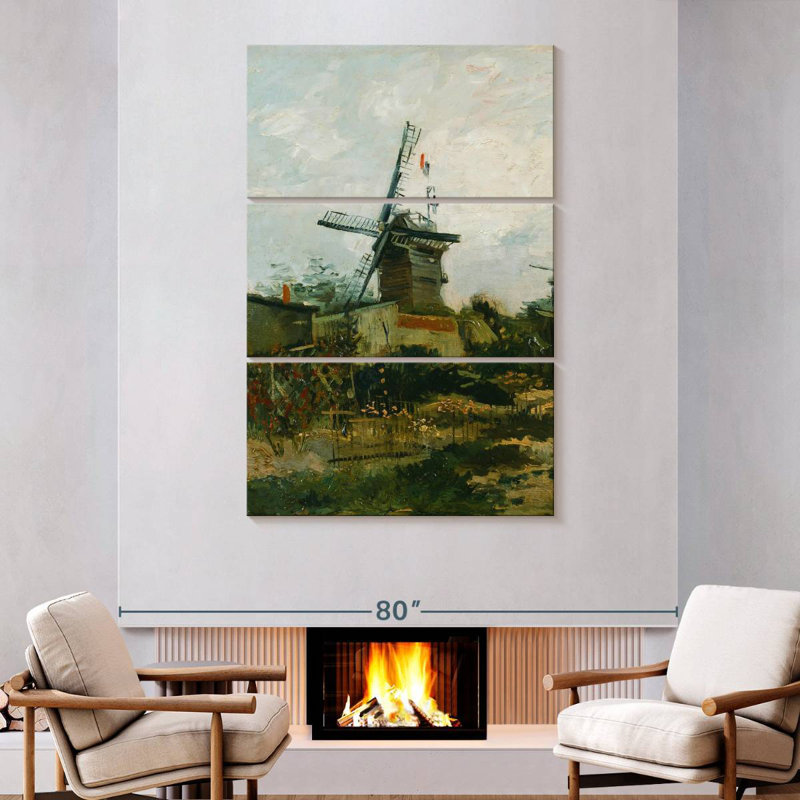 Lilie Windmills On Montmartre, 74" H x 48" W