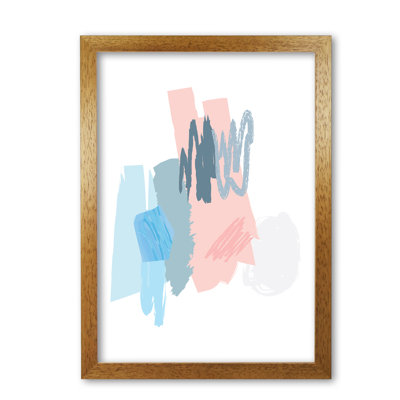 Blue And Pink Abstract Scribbles - Print