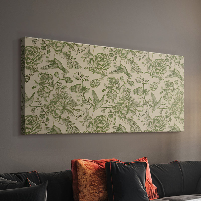 Botanical Series-CDIV- Toile tendue avec châssis - Prêt à accrocher, H 16 po x l 32 po
