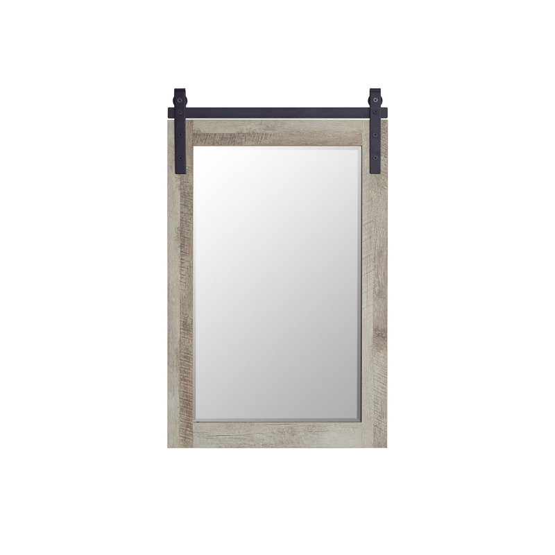 Miroir de salle de bain mural Karamfila, 39,4 po x 24 po, Bûches nord-américaines