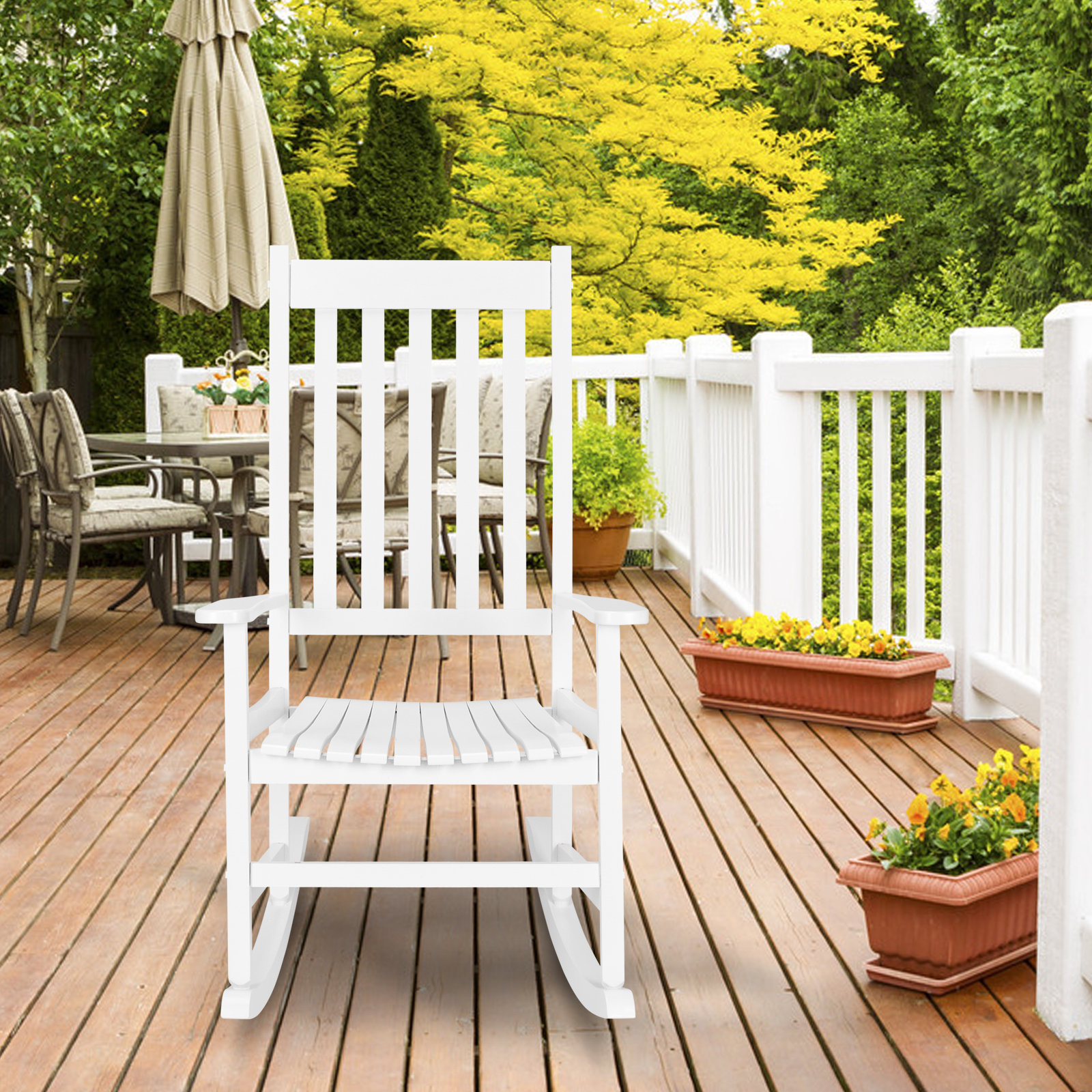 Beachcrest Home™ Outdoor Bello Rocking Solid Wood Chair & Reviews | Wayfair