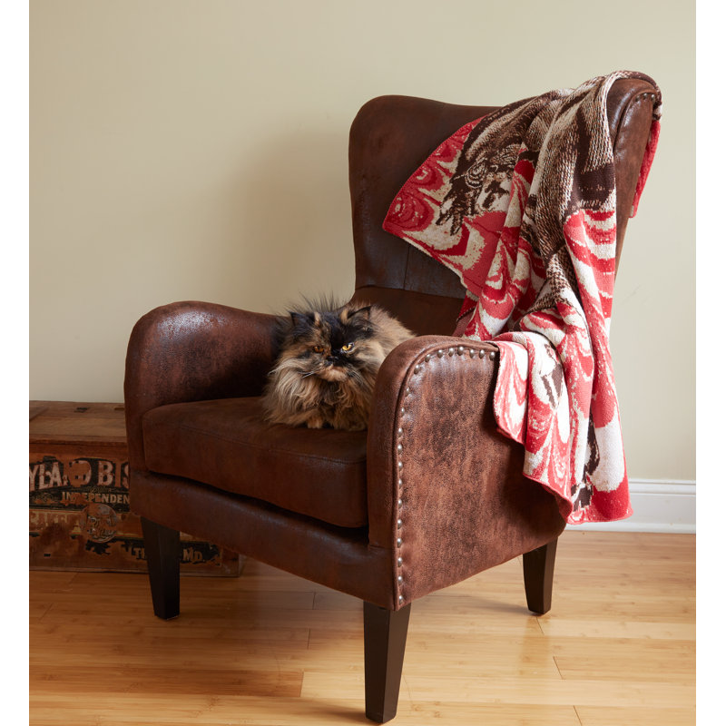 Knitted Throw Blanket, Rosso