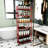 Red 6 Tier Slim Rolling Storage Cart(No Include Stool)
