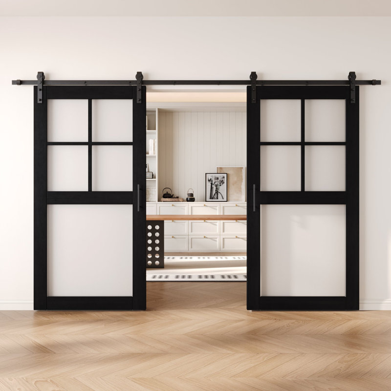 Portes de grange en verre givré non assemblées et non assemblées 26 po x 80 po Homquer, 26 po x 80 po