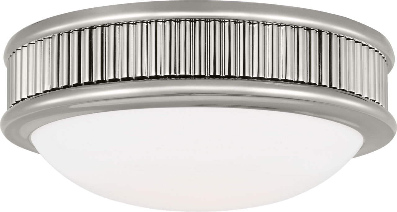 Rigsby Single Light Flush Mount, Polished Nickel, 3" H x 8" W x 8" D