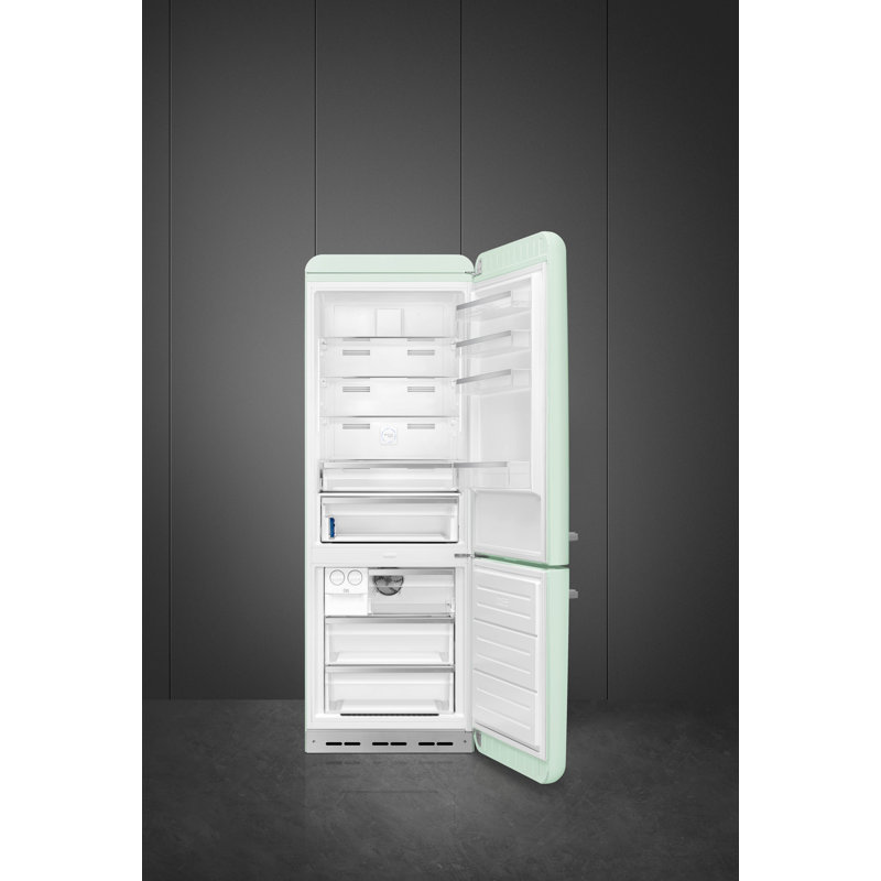 SMEG 27.8" Bottom Freezer 16.26 cu. ft. Energy Star Refrigerator, Pastel Green, Left Handed