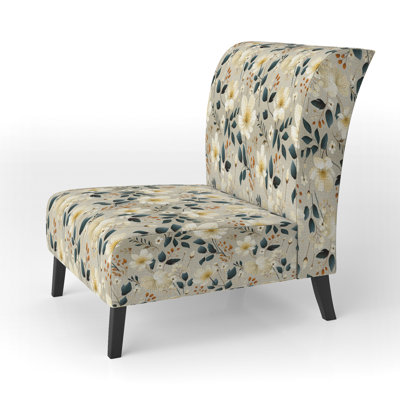 Fauteuil de chambre Minimalisme à motif de fleurs grises et beiges I