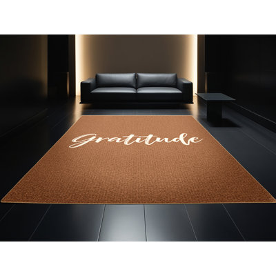 Soft Plush Fairweather Thanksgiving Modern & Contemporary Abstract Area Rug in Brown – LightBrown Binding