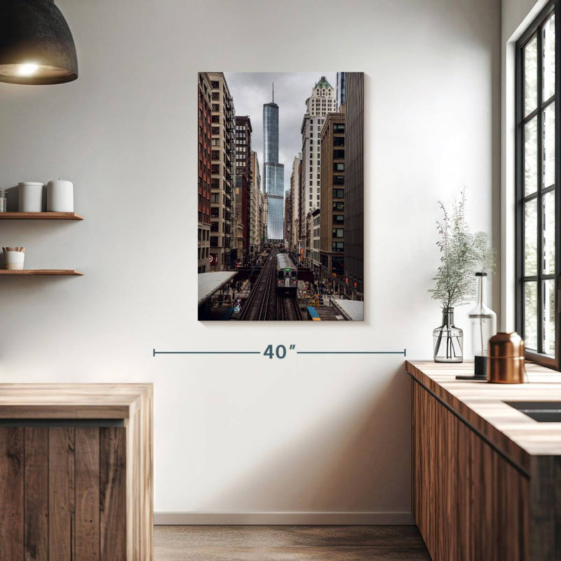 Aime Chicago Train Ride, 39" H x 26" W