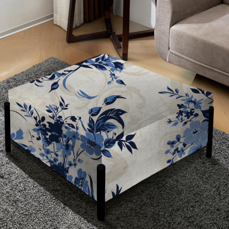 Cobalo bleu Cobalo Silhouettes Ii - motif victorien - grand repose-pieds carré floral