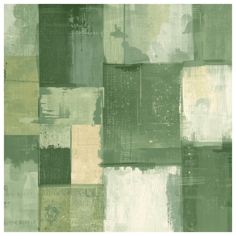 Green Beige Abstract Quilted Bedspread All Sizes, Full / Double