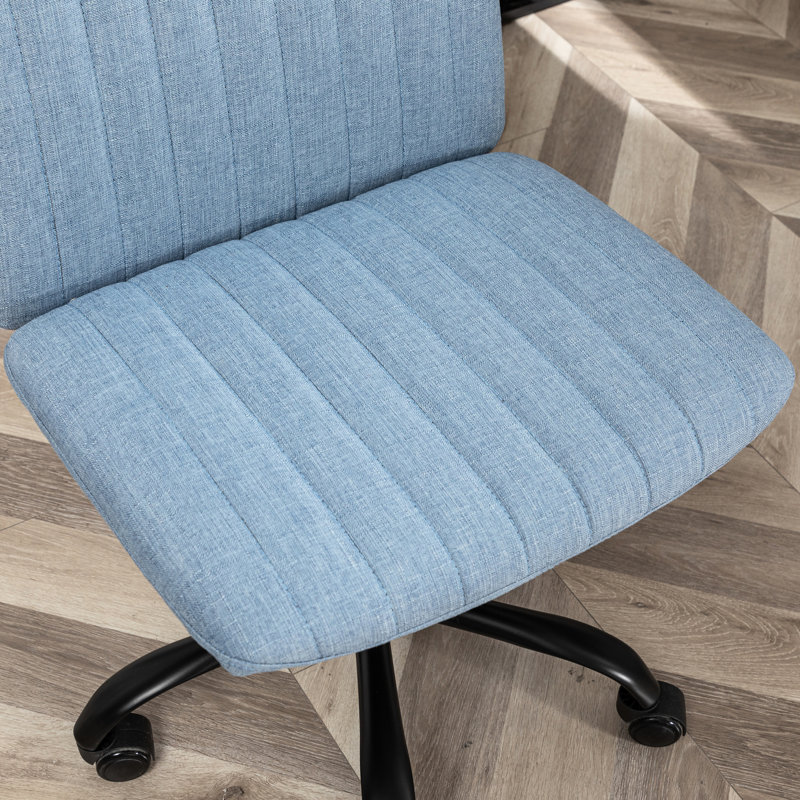 Fauteuil de bureau bleu - réglable en hauteur et pivotant sur 360 °, revêtement en tissu confortable, base en métal stable, mousse épaisse, 5 sièges pivotants bleus, pour une meilleure posture, siège en mousse respirante
