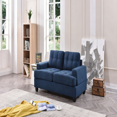 Causeuse chic transitionnelle en bleu marine