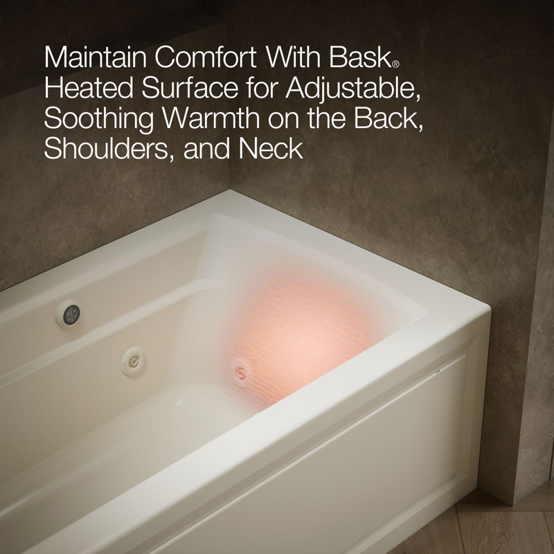 Archer® 60" x 32" Alcove Whirlpool, Left, Biscuit