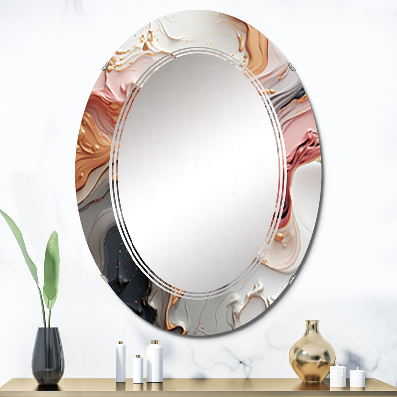 Angetenar - Miroir mural moderne ovale, 36 po x 24 po