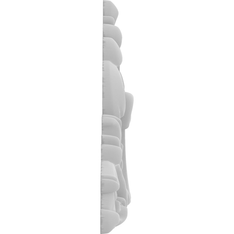 Rosette Edgerton, H 4,5 po x l 4,5 po x P 0,63 po