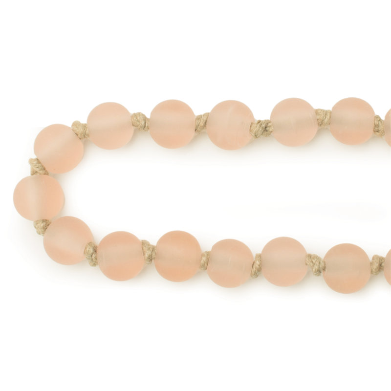 Guirlande de perles de verre givré (ensemble de 2), L 23 po, Rose/beige