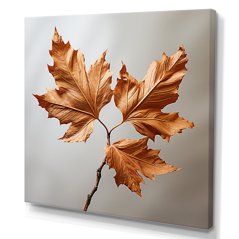 «Copper Leafy Abstractions III», reproduction sur toile, Toile tendue, H 30 po x l 30 po x P 1 po