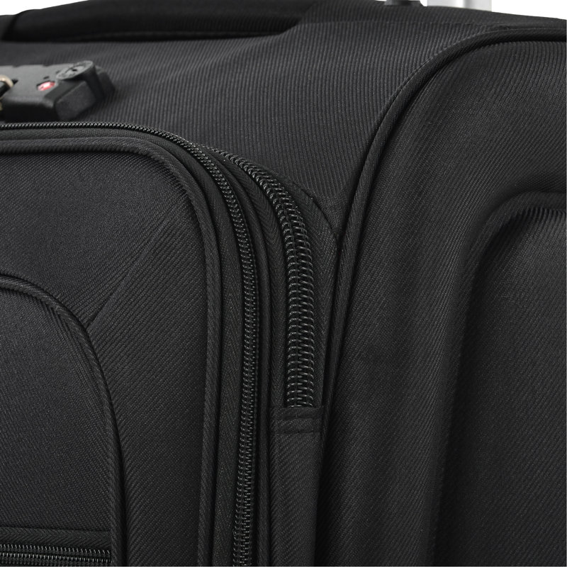 Valise à roulettes extensible légère 3 pièces avec valise à verrou TSA