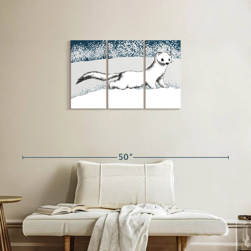 Ermine In Winter, 20" H x 33" W