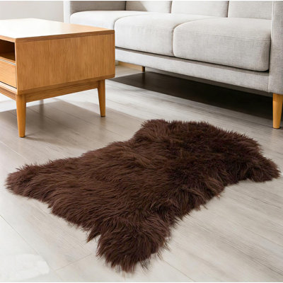 Tapis pelucheux en peau de mouton douce et moelleuse 2 x 3 pi