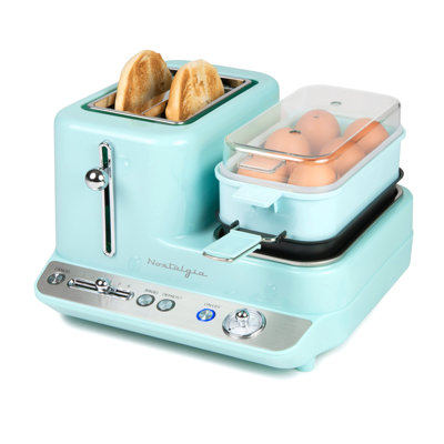 Station de petit-déjeuner Nostalgia Retro 3-en-1, turquoise
