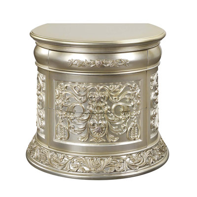 Sorina Nightstand, Antique Gold Finish