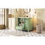 Meuble-lavabo de 36 po avec portes à texture gaufrée, quatre tiroirs, double espace de rangement, finition turquoise, organisation intelligente, armoire de salle de bain coulissante lisse avec texture, deux tiroirs