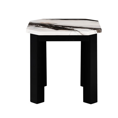 Table de bout carrée de conception contemporaine avec pieds en bois d'hévéa noir, pour les zones de vie principales Hauteur, largeur, profondeur, zones