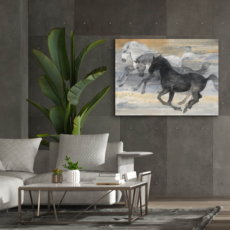 Art mural sur toile Epic Graffiti «Prancing Trio» par Albena Hristova, H 40 po x l 54 po x P 1,5 po