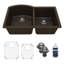 Ensemble d'évier de cuisine à double cuve 60/40 Karran Quartz 32 "X 21"-50597826