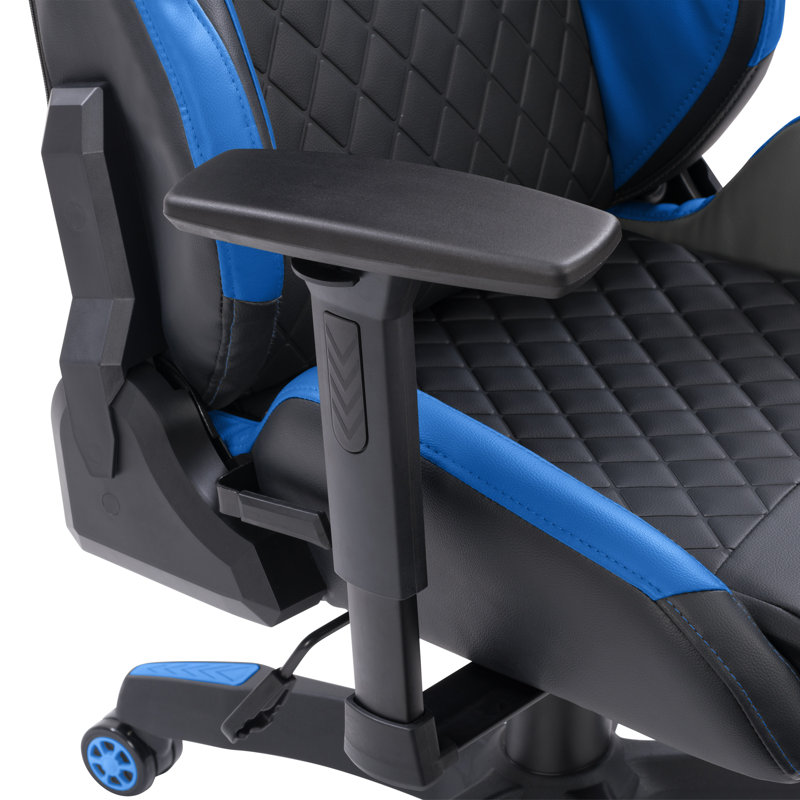 PC et chaise de course, Noir / bleu
