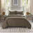 Full/Queen Reversible Printed Quilt Set, 90 x 90 in., Microfiber 3-Piece Set Quilt Set, Black+Brown, Patchwork Print with Plaid Reverse