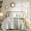 Édredon pour lit double / grand en coton 3 pièces avec chenille, imprimé, rembourrage, couvre-oreillers superposés