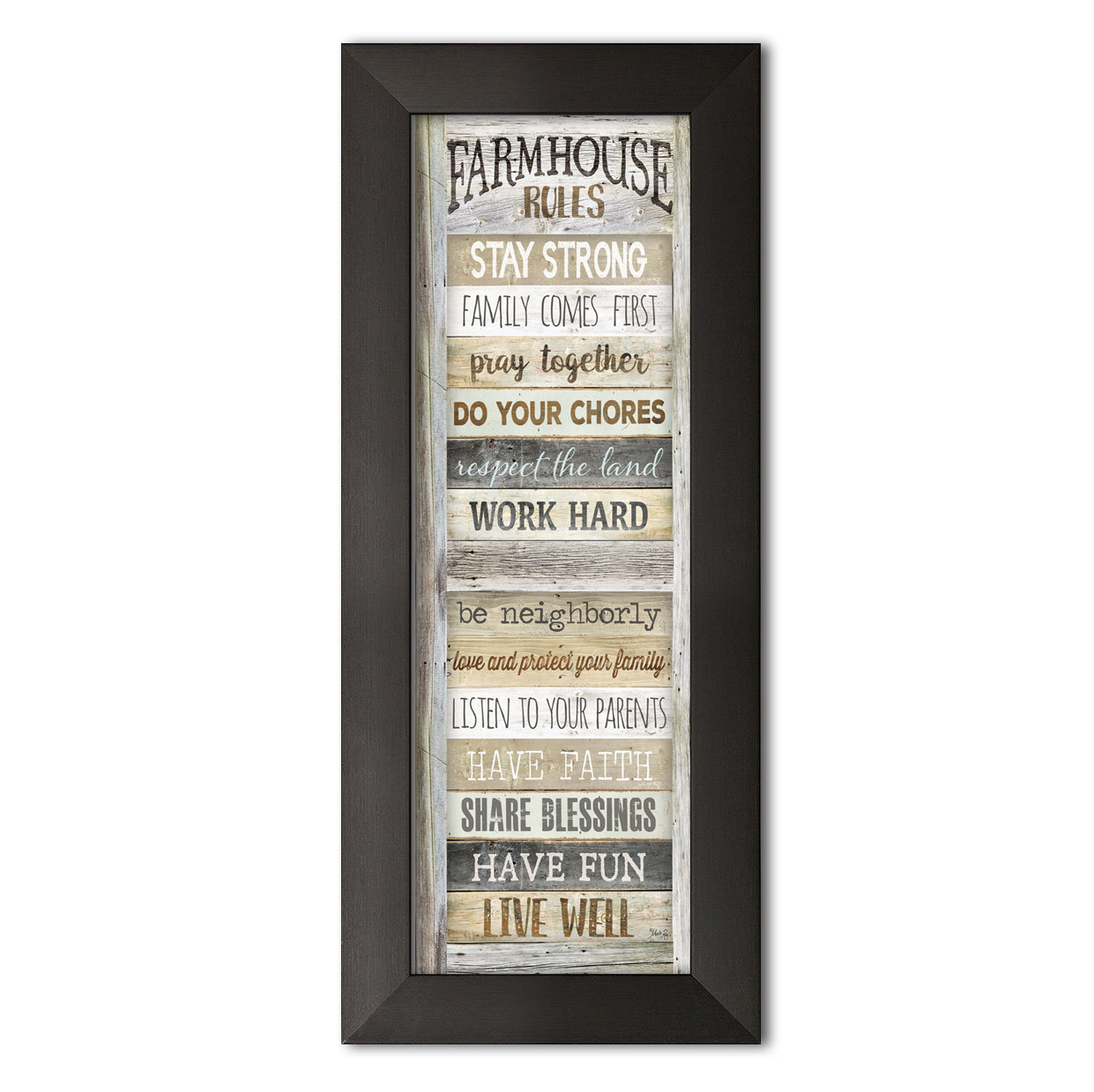 August Grove® 'Farmhouse Rules' Textual Art | Wayfair
