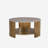 Round Mixed Material Coffee Table With Shelf-1342383415
