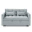 Canapé-lit pliable polyvalent de 54,33 pouces en 3 longueurs, canapé-lit moderne en velours, dossier réglable (gris clair)